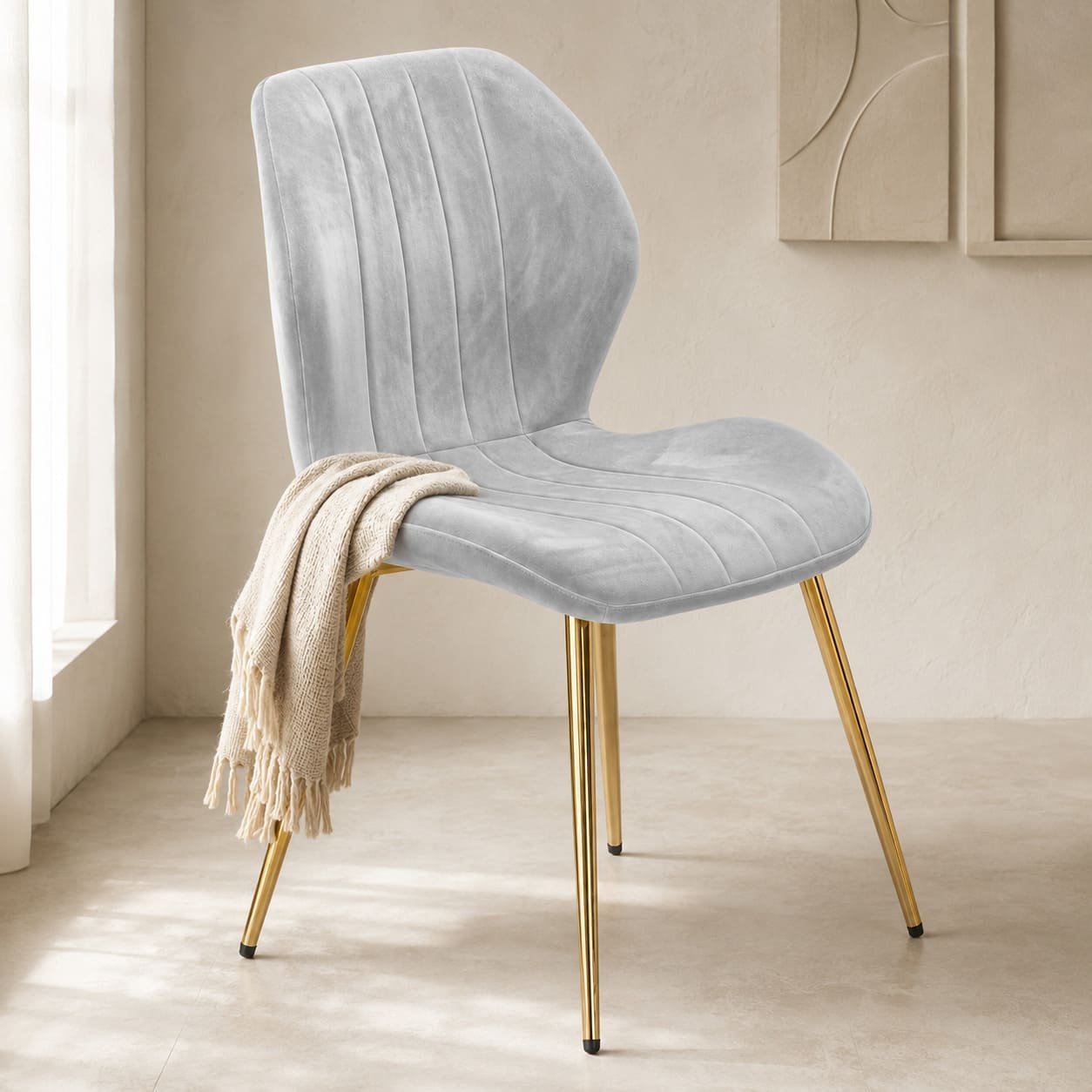 DC-0004 [Brussels Grey Gold Leg Dining Chair] - Image 5