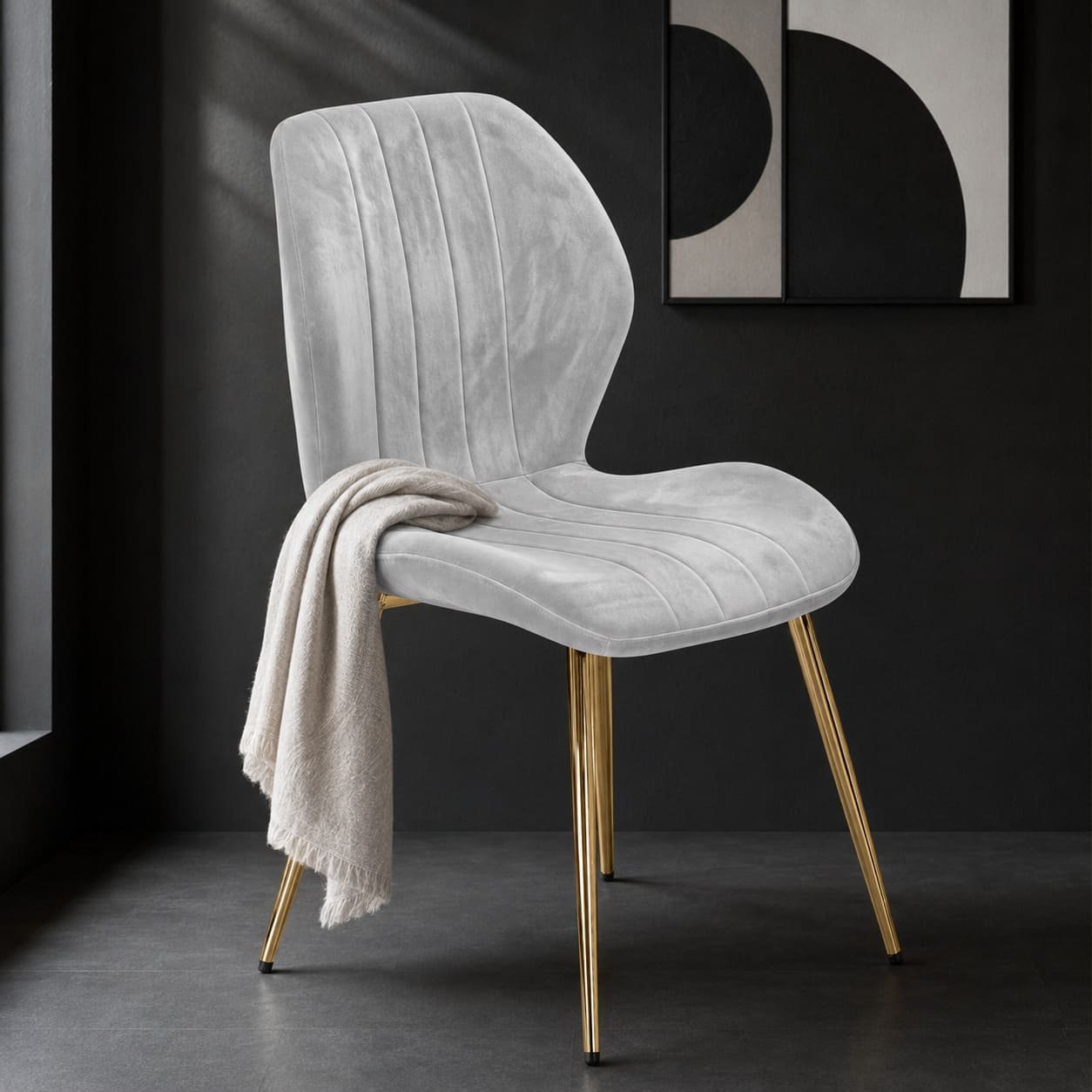 DC-0004 [Brussels Grey Gold Leg Dining Chair] - Image 2
