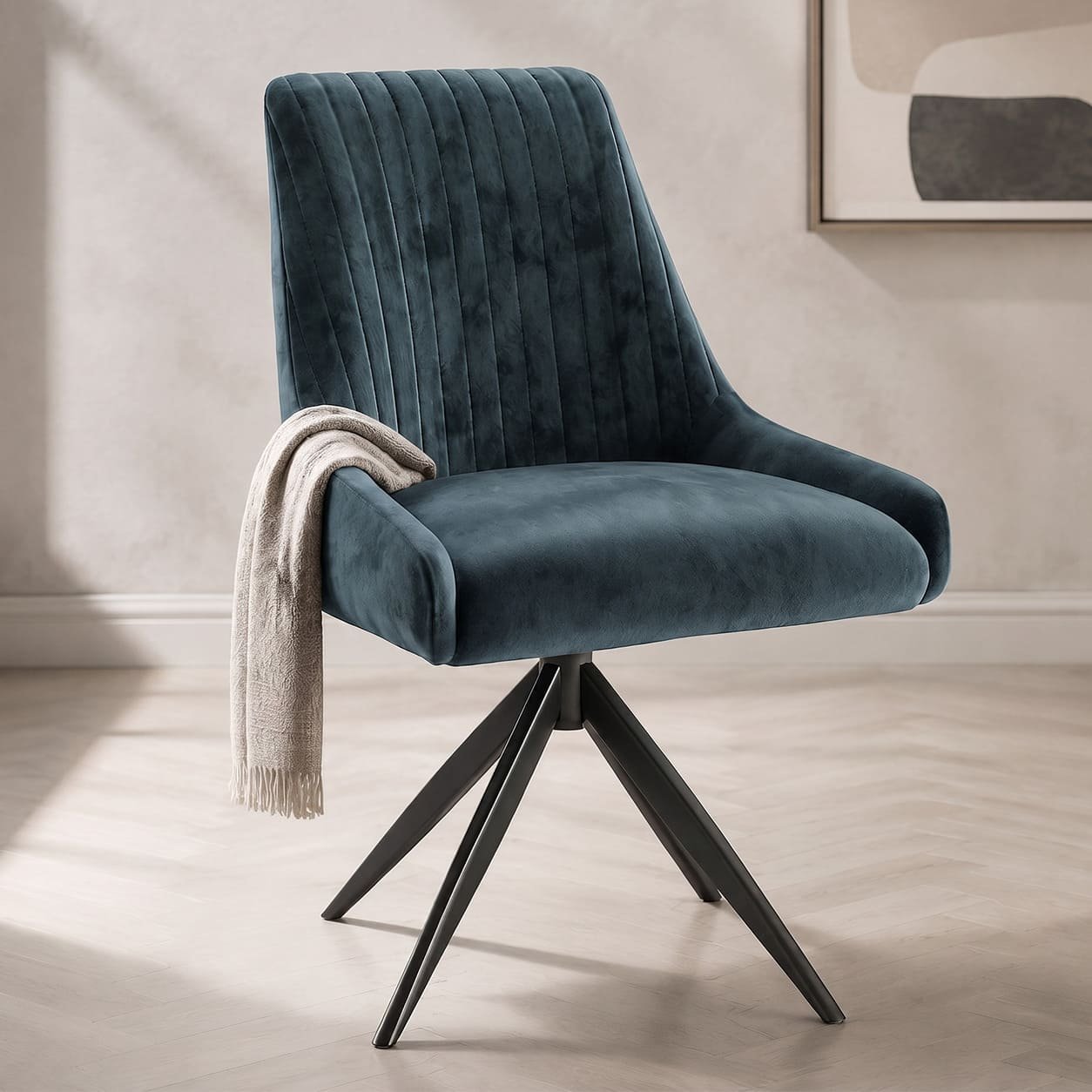 DC-0006 [Rimini Blue Swivel Dining Chair] - Image 2