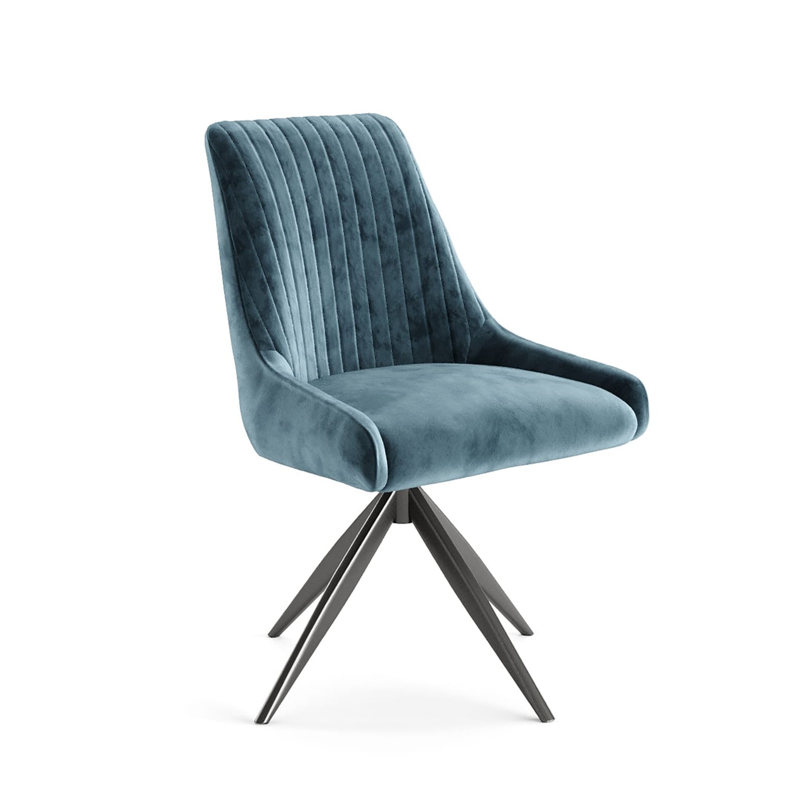 DC-0006 [Rimini Blue Swivel Dining Chair]